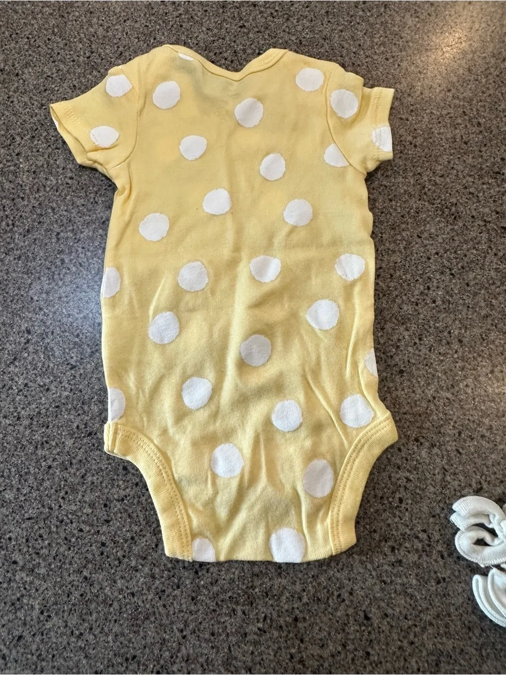 Gerber Yellow and White Polka Dot Baby Bodysuit